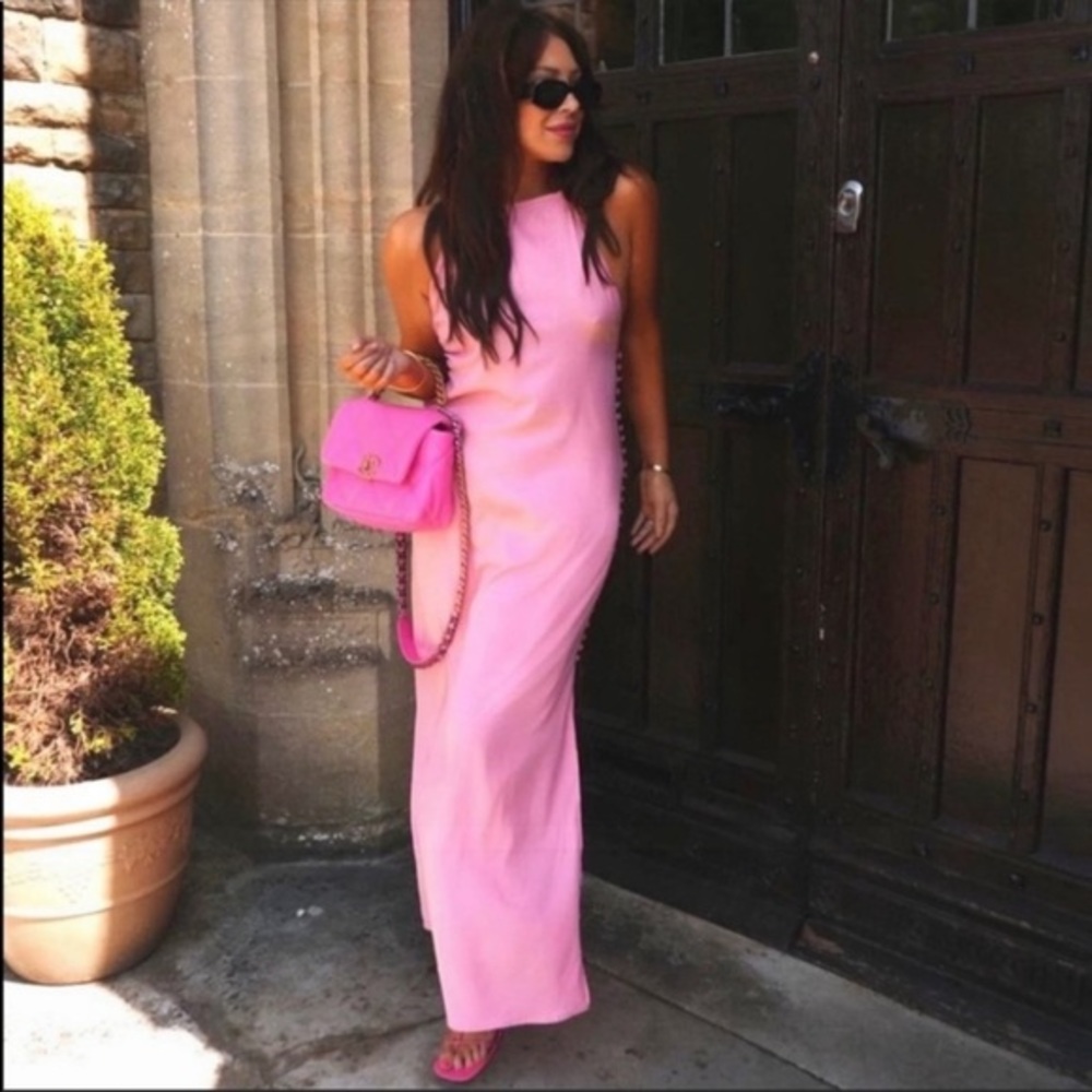 Zara NWT halter midi satin effect dress